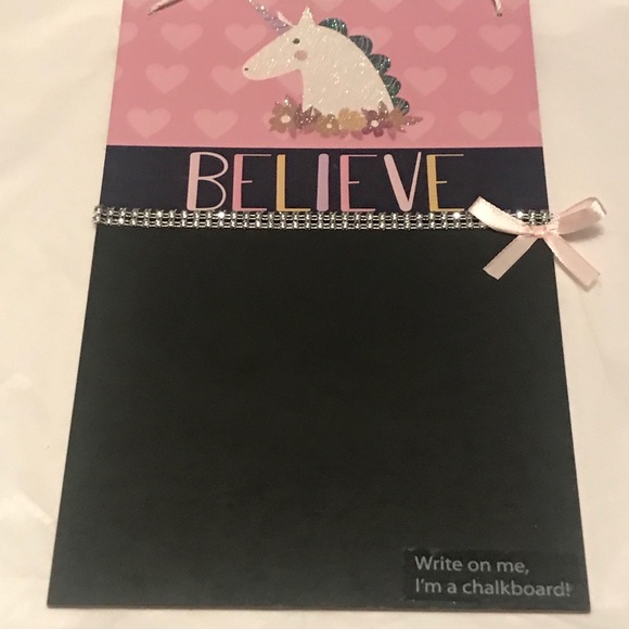 Unicorn "Believe" Hanging Write On Chalkboard - Picture 8 of 13